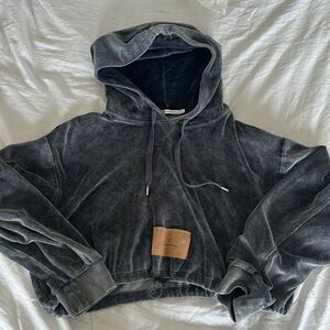 Alexander Wang cropped velour hoodie